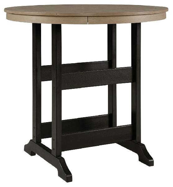 Image of Fairen Trail - Round Bar Table w/Umb OPT - Black / Driftwood