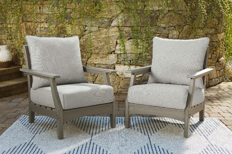 Image of Visola - Lounge Chair w/Cushion (Set of 2) - Gray