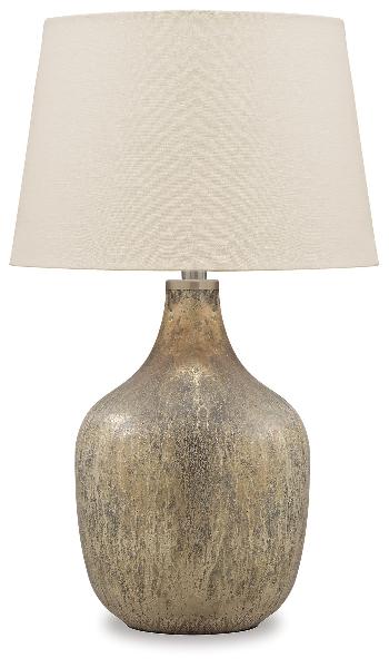 Image of Mari - Glass Table Lamp  - Gray / Gold Finish