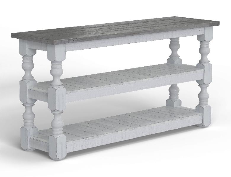 Image of Stone - Sofa Table - Antiqued Ivory / Weathered Gray