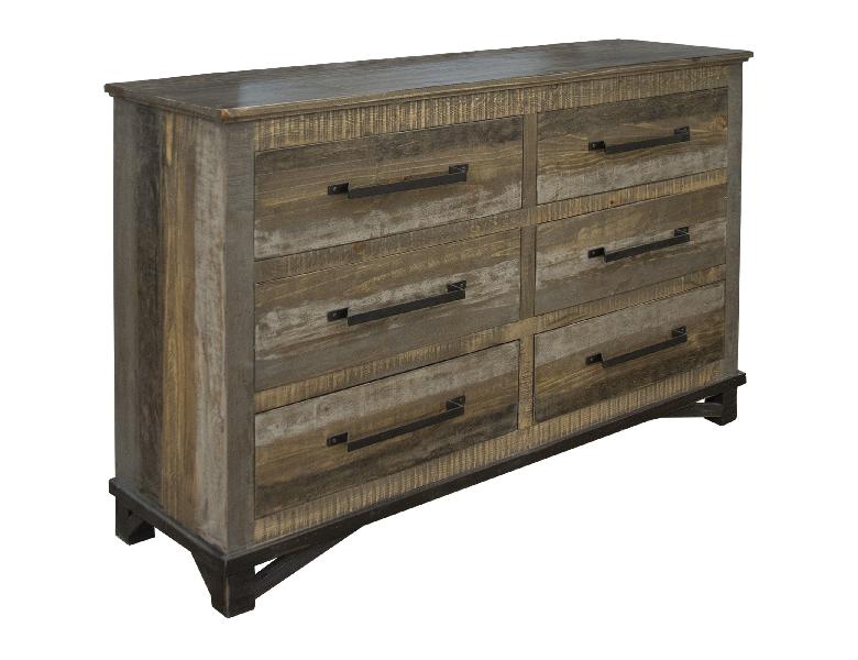 Image of Loft - 6 Drawer Dresser - Two Tone Gray / Brown