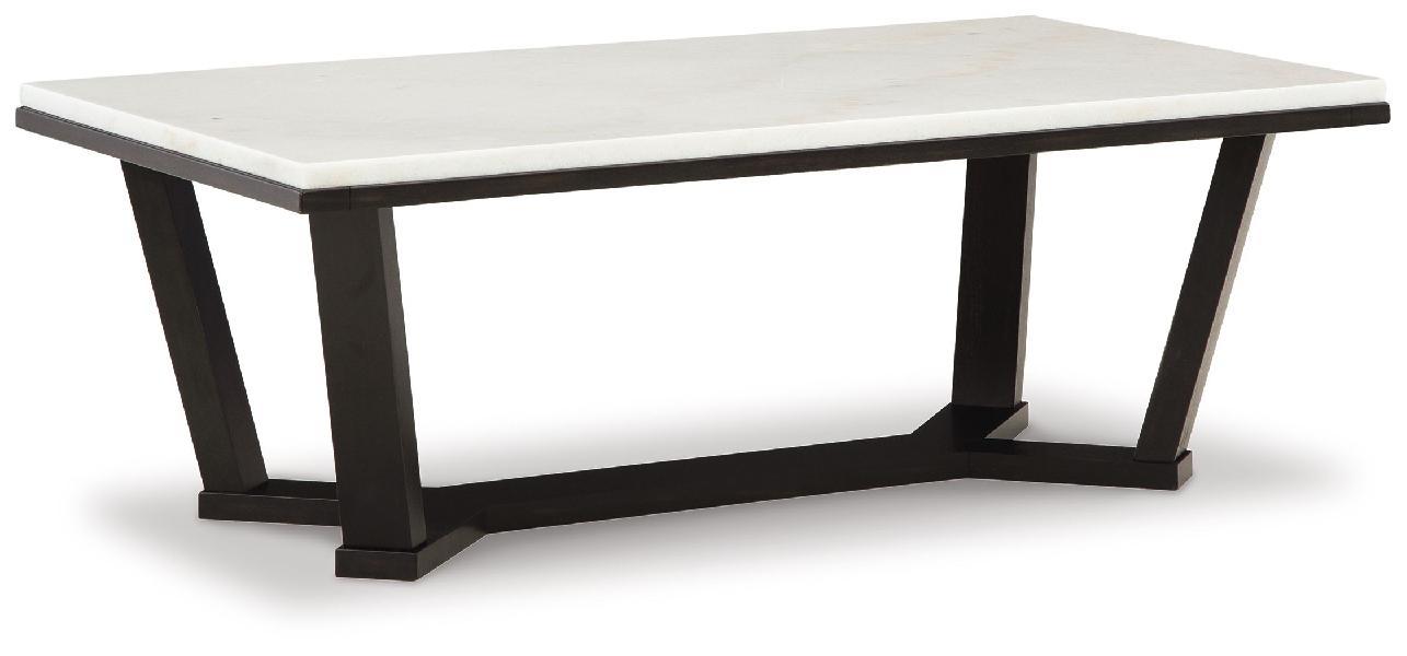 Image of Fostead - Rectangular Cocktail Table - White / Espresso