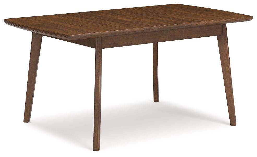 Image of Lyncott - Rectangular Dining Room Butterfly Extension Table - Brown