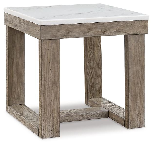 Image of Loyaska - Square End Table - Brown / Ivory