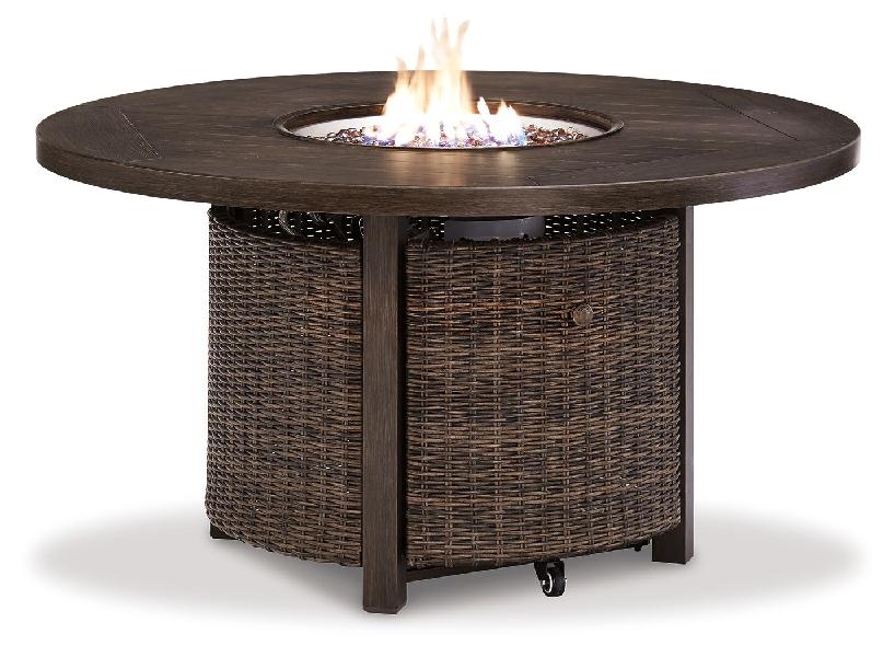 Image of Paradise Trail - Round Fire Pit Table - Medium Brown
