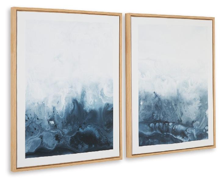 Image of Holport - Wall Art Set (Set of 2) - Blue / White