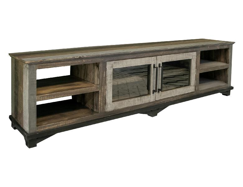 Image of Loft - TV Stand - Two Tone Gray / Brown