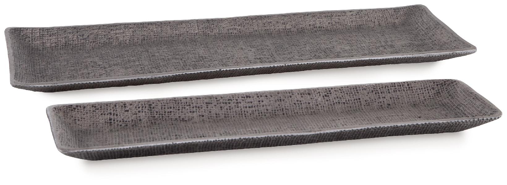 Image of Garekton - Tray Set (Set of 2) - Pewter Finish