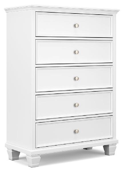Image of Fortman - Five Drawer Chest - White