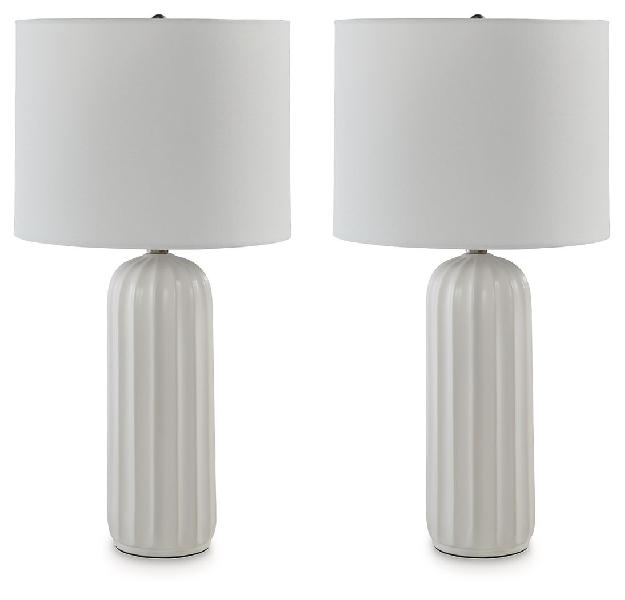 Image of Clarkland - Ceramic Table Lamp (Set of 2) - White
