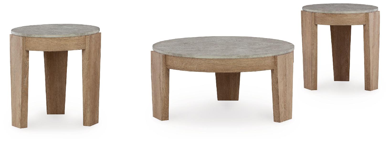 Image of Guystone - Occasional Table Set (Set of 3) - Light Brown