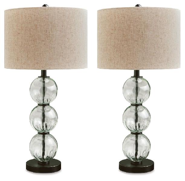 Image of Airbal - Glass Table Lamp (Set of 2) - Clear / Black