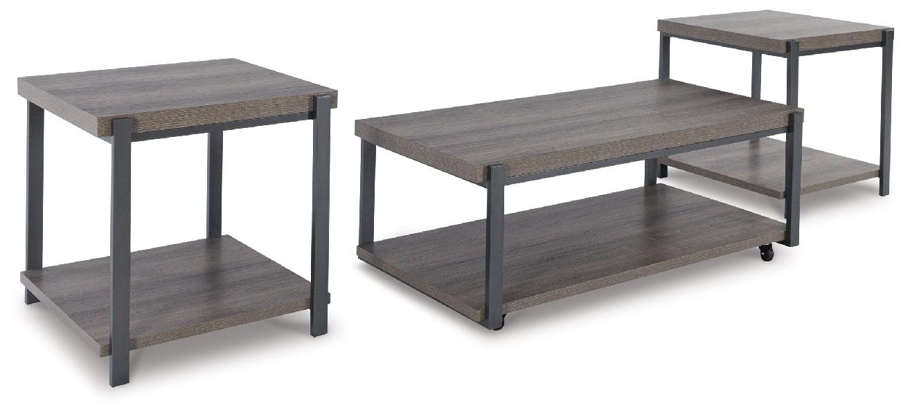Image of Wilmaden - Occasional Table Set (Set of 3) - Gray / Black