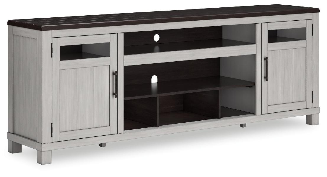 Image of Darborn - XL TV Stand W/Fireplace Option - Gray / Brown