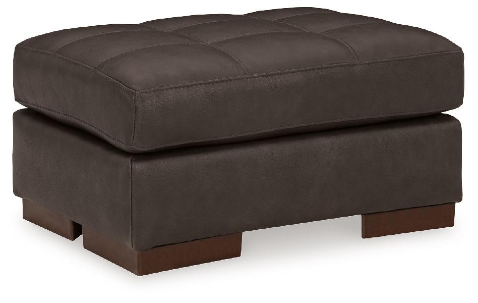 Image of Luigi - Ottoman - Leather Match - Thunder