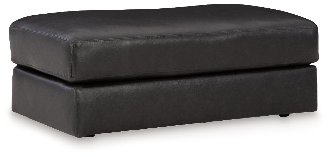 Image of Amiata - Ottoman - Leather Match - Onyx