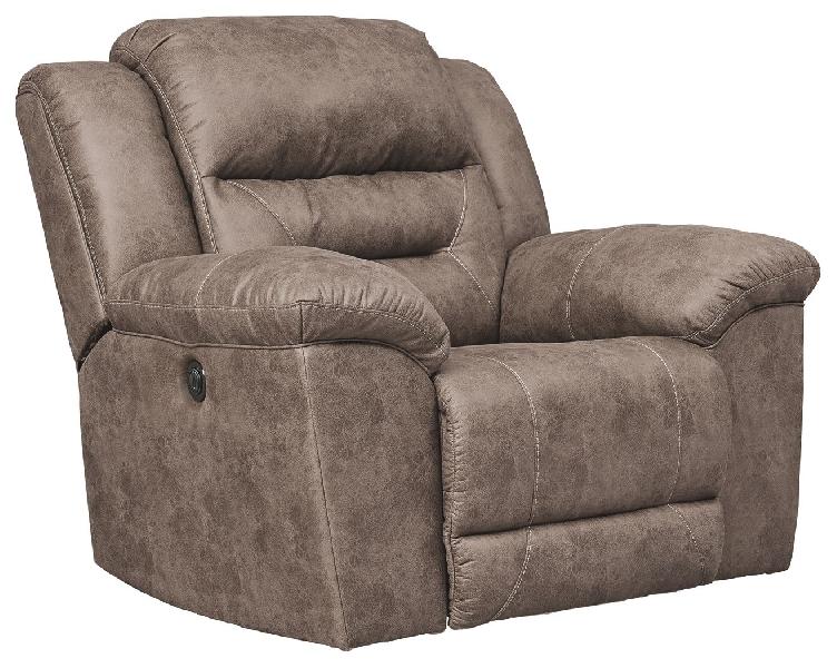 Image of Stoneland - Power Rocker Recliner - Faux Leather - Fossil