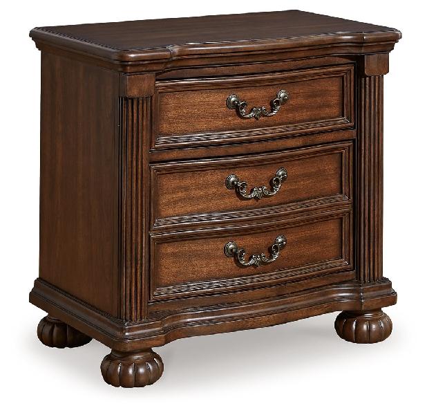 Image of Lavinton - Three Drawer Night Stand - Brown