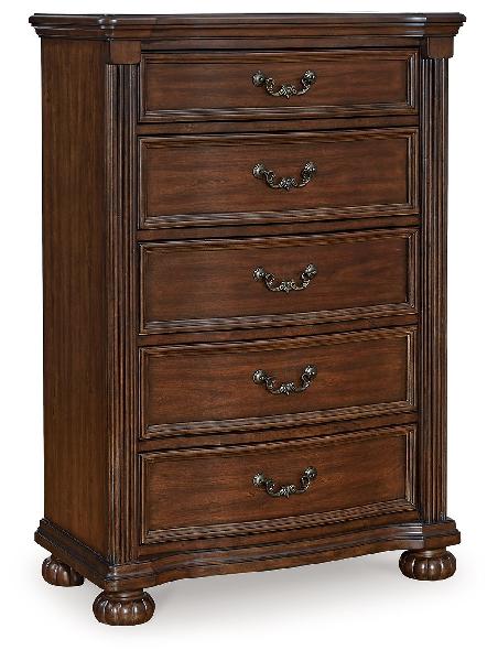 Image of Lavinton - Five Drawer Chest - Brown