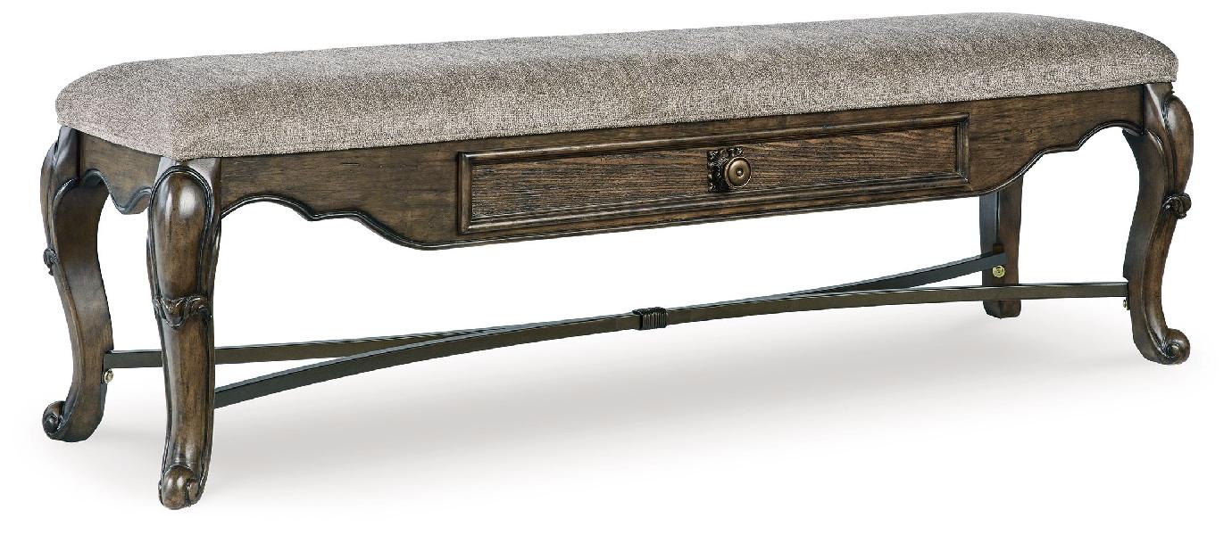 Image of Maylee - Upholstered Storage Bench - Dark Brown