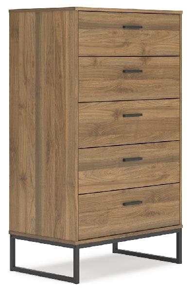 Image of Deanlow - Five Drawer Chest - Honey