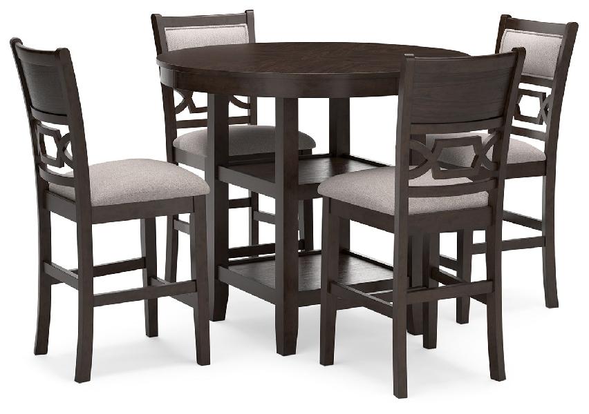 Image of Langwest - Dining Room Counter Table Set (Set of 5) - Brown