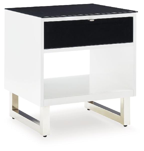 Image of Gardoni - Rectangular End Table - White / Black