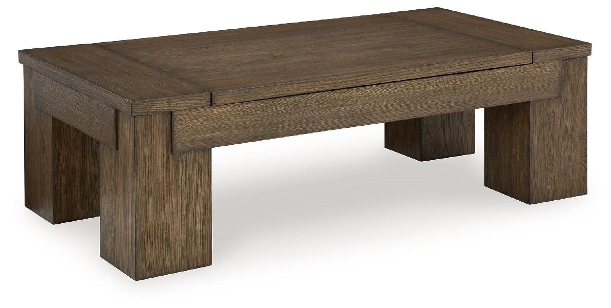 Image of Rosswain - Lift Top Cocktail Table - Warm Brown