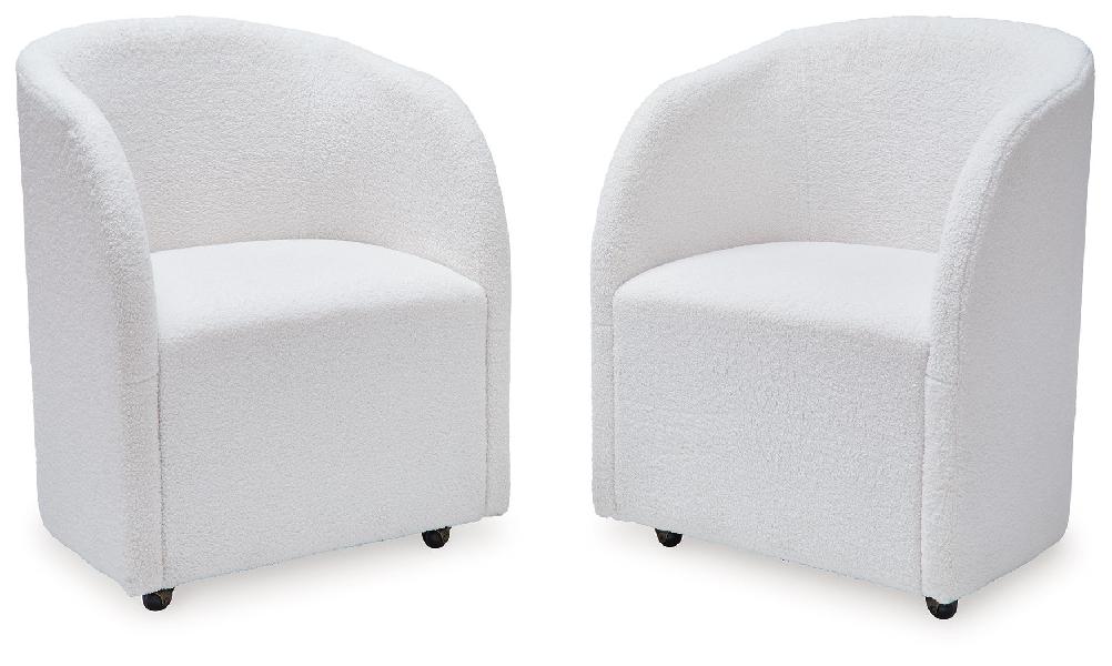 Image of Rowanbeck - Dining Upholstered Arm Chair (Set of 2) - Ivory