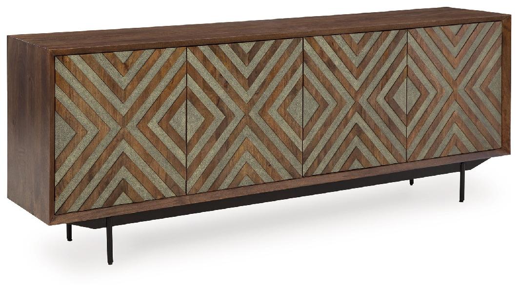 Image of Dreggan - Accent Cabinet - Brown / Gold Finish