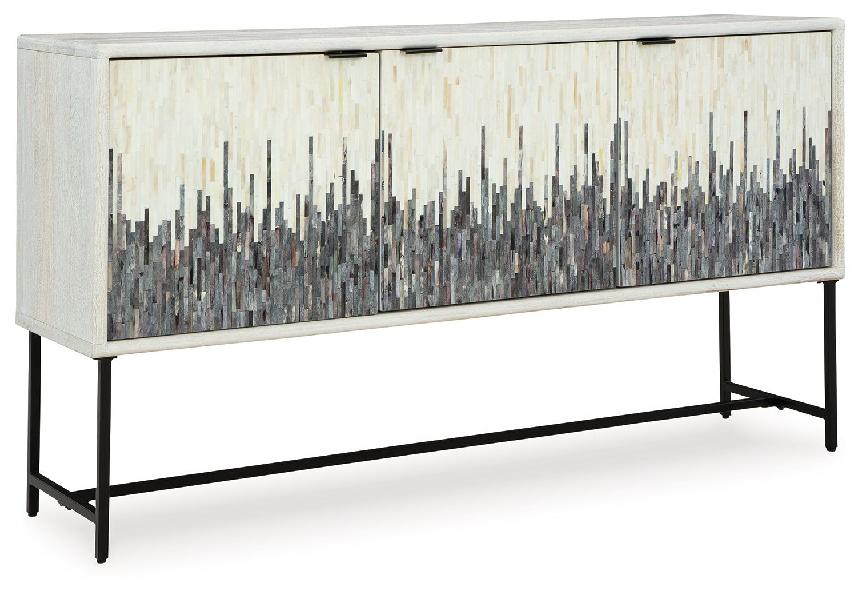 Image of Freyton - Accent Cabinet - White / Gray
