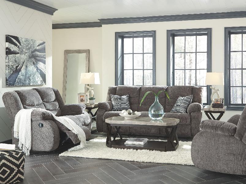 Image of Tulen - 3 Pc. - Reclining Sofa, Reclining Loveseat, Rocker Recliner - Gray