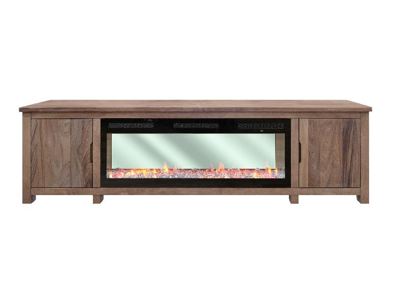 Image of Natural Parota - Electric Fireplace - Brown Cappuccino