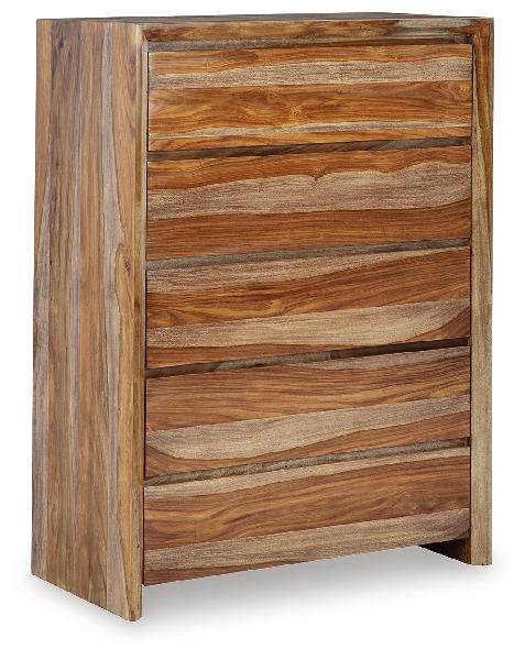 Image of Dressonni - Five Drawer Chest - Brown