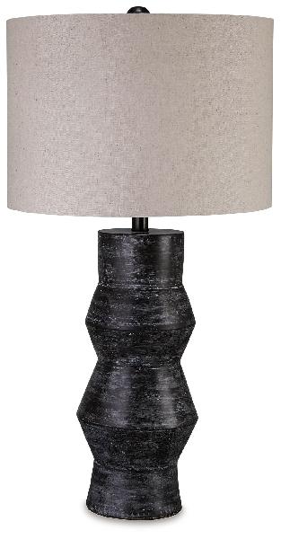 Image of Kerbert - Terracotta Table Lamp - Distressed Black