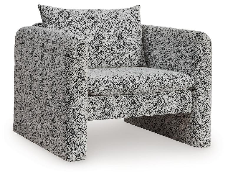 Image of Kenbell - Accent Chair - Black / White
