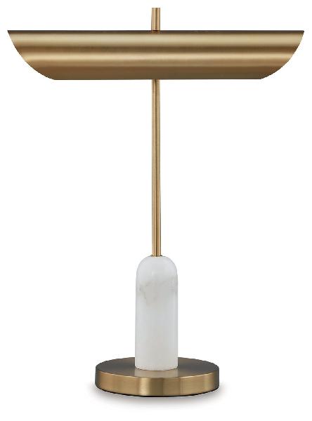 Image of Rowleigh - Marble Desk Lamp - Gold Finish / White