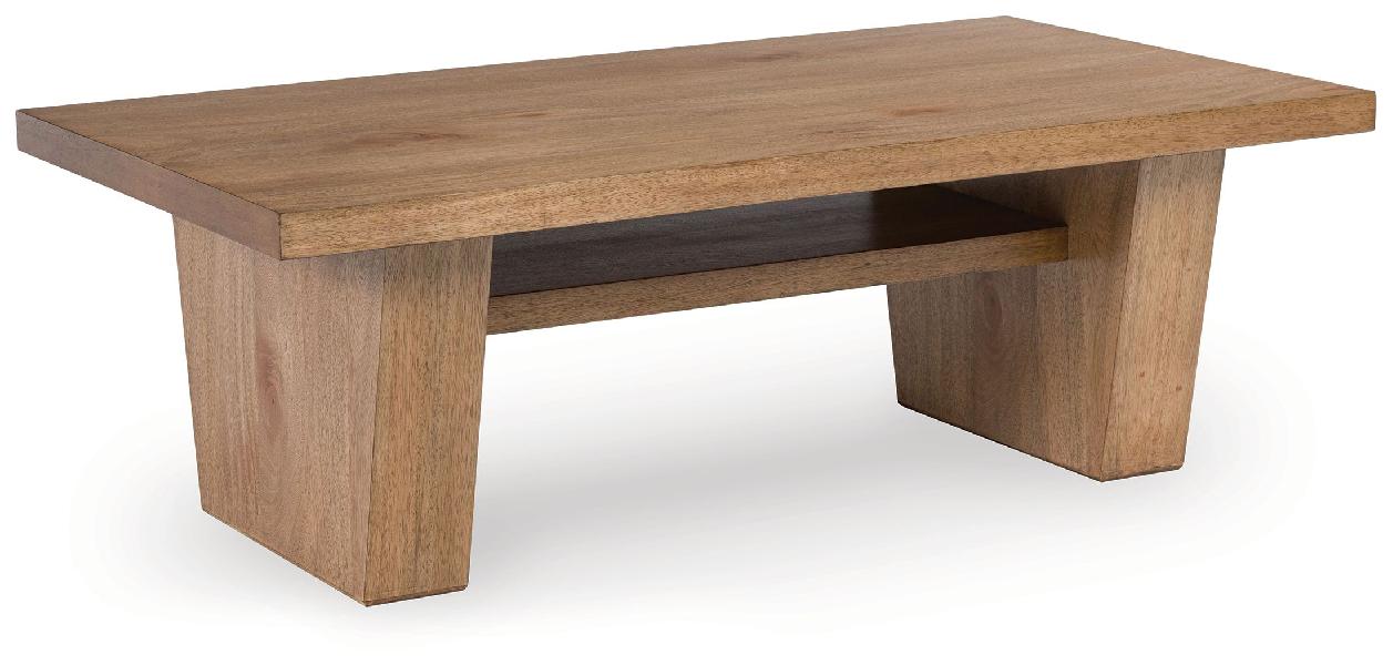 Image of Kristiland - Rectangular Cocktail Table - Light Brown