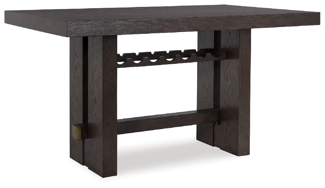 Image of Burkhaus - Rectangular Dining Room Counter Table - Dark Brown