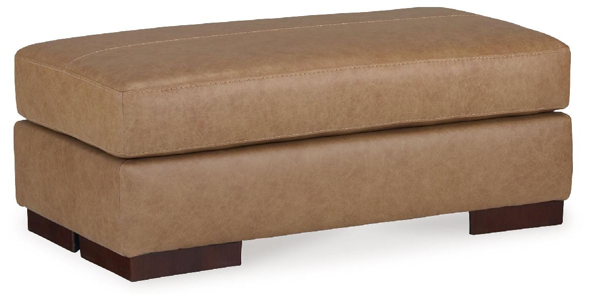 Image of Lombardia - Ottoman - Leather Match - Tumbleweed