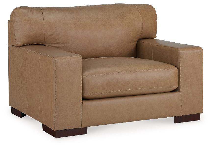 Image of Lombardia - Chair And A Half - Leather Match - Tumbleweed