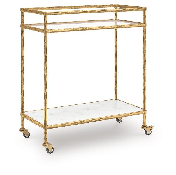 Image of Plattfield - Bar Cart - Antique Gold Finish