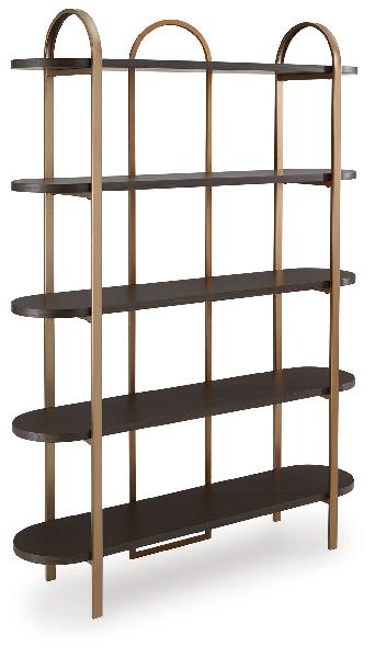 Image of Brentmour - Bookcase - Brown / Gold Finish
