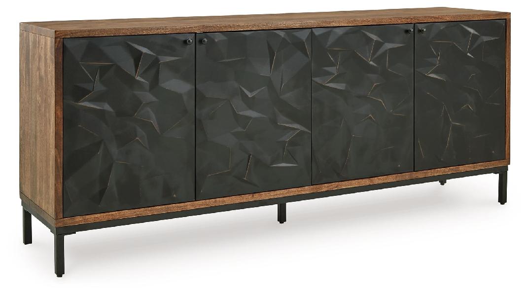 Image of Dorannby - Accent Cabinet - Black / Brown