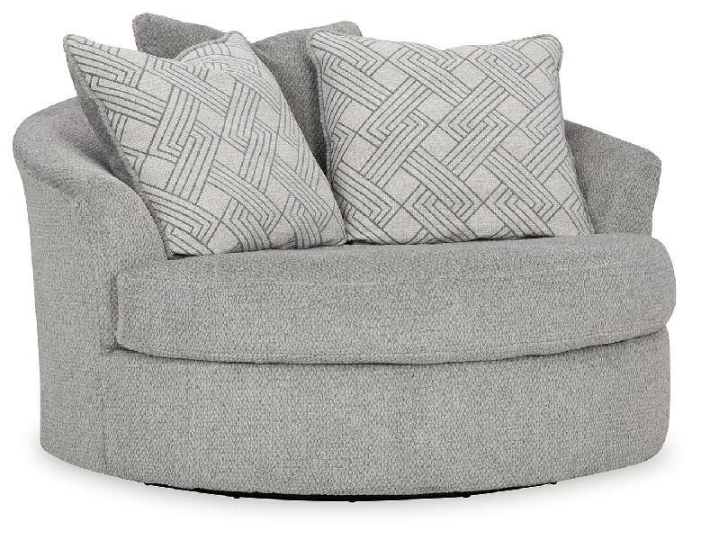 Image of Casselbury - Oversized Swivel Accent Chair - Fabric - Cement