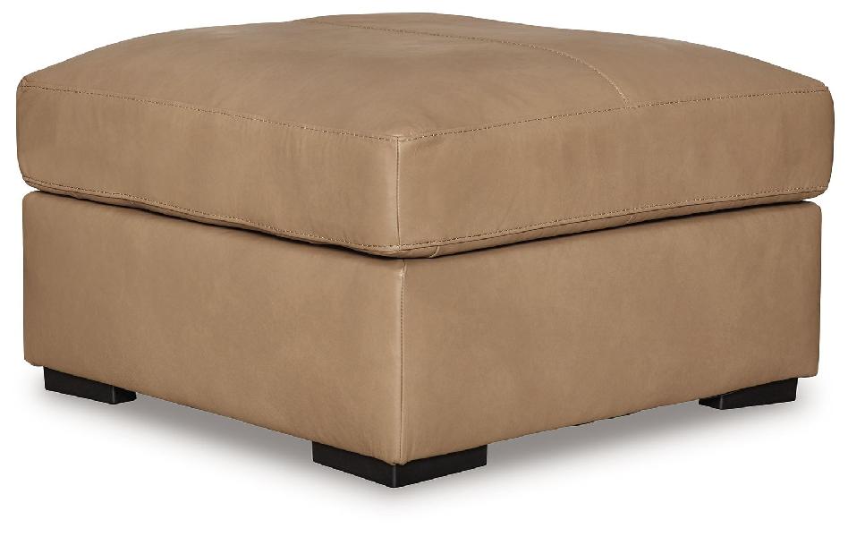 Image of Bandon - Oversized Accent Ottoman - Leather Match - Toffee