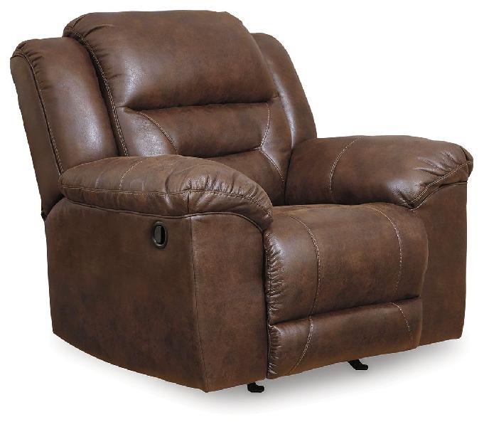 Image of Stoneland - Rocker Recliner - Faux Leather - Chocolate