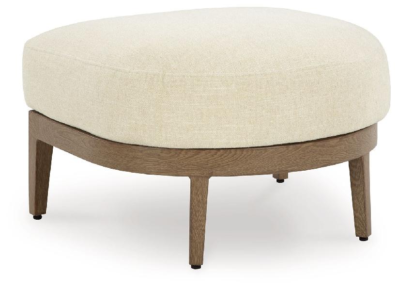Image of Serene Bay - Ottoman With Cushion - Dark Brown / White