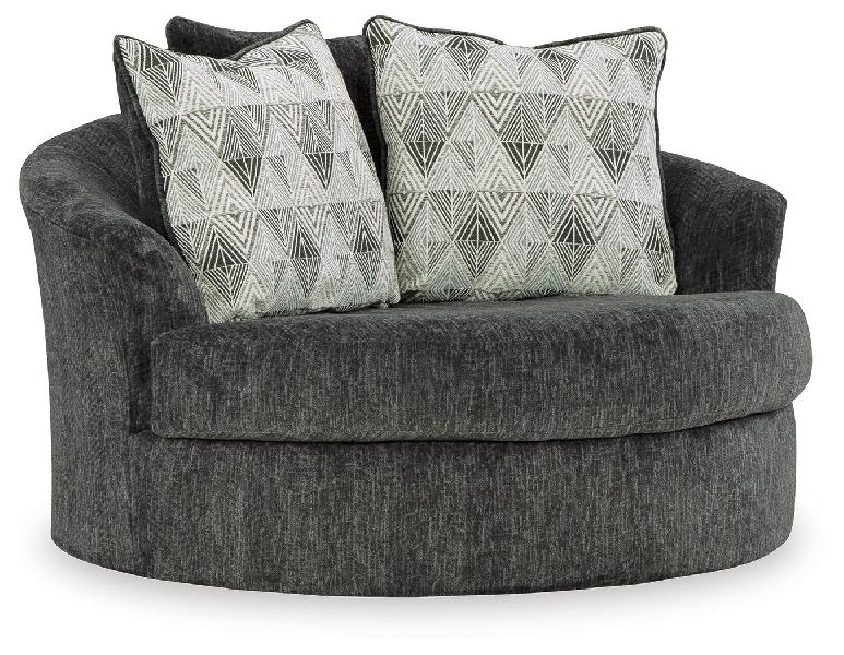 Image of Biddeford - Oversized Swivel Accent Chair - Shadow