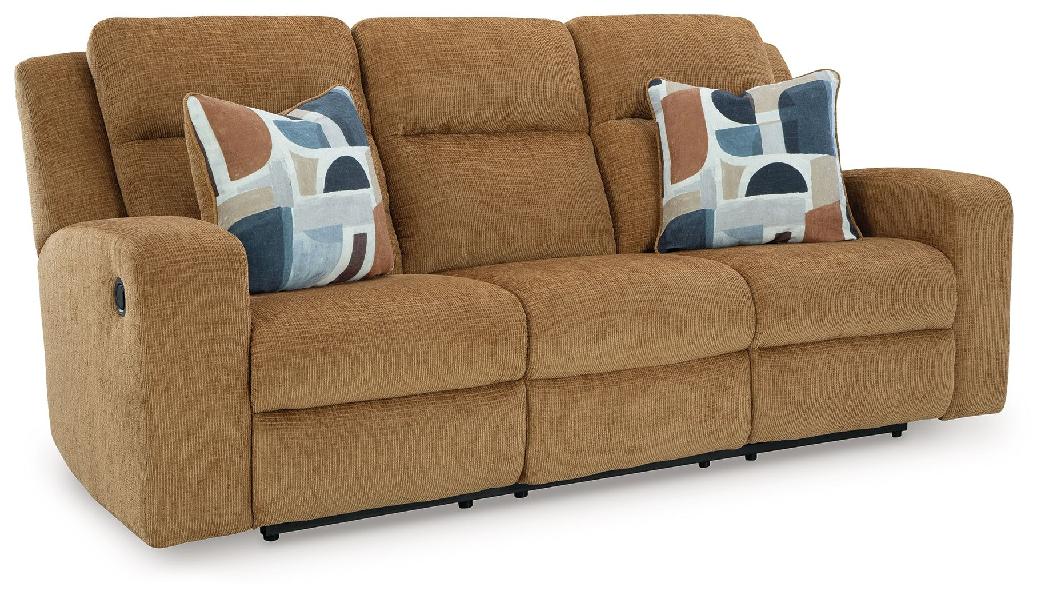 Image of Kanlow - Reclining Sofa - Fabric - Honey